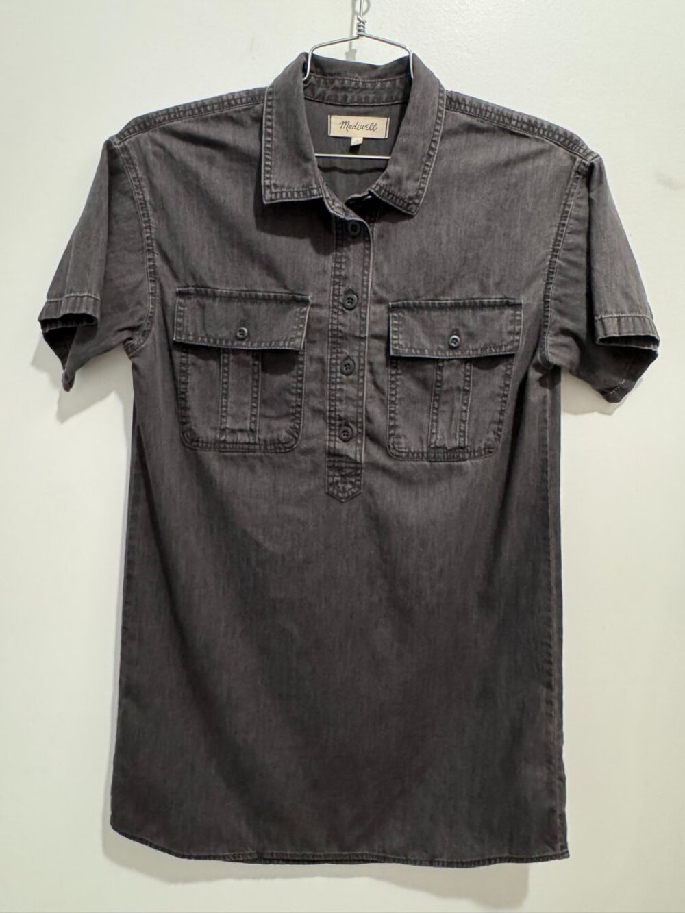 Madewell - Denim Popover Shirtdress in Lunar Wash - Picture 3 of 7
